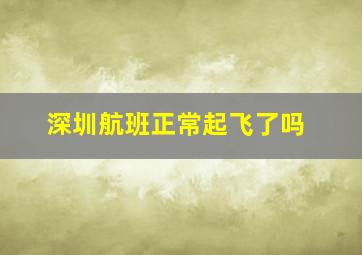 深圳航班正常起飞了吗