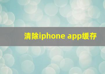 清除iphone app缓存