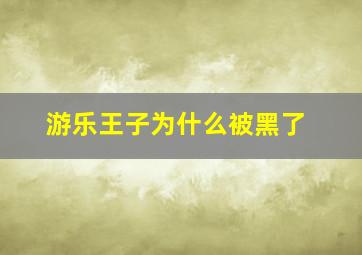 游乐王子为什么被黑了