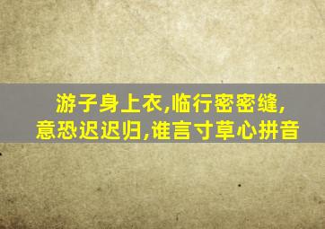 游子身上衣,临行密密缝,意恐迟迟归,谁言寸草心拼音