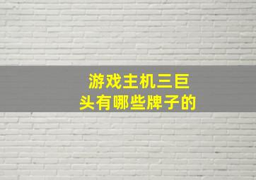 游戏主机三巨头有哪些牌子的