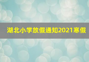 湖北小学放假通知2021寒假