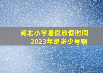 湖北小学暑假放假时间2023年是多少号啊