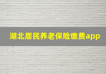 湖北居民养老保险缴费app