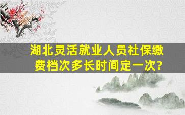 湖北灵活就业人员社保缴费档次多长时间定一次?