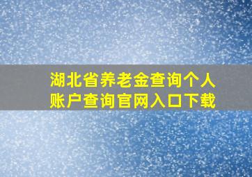 湖北省养老金查询个人账户查询官网入口下载