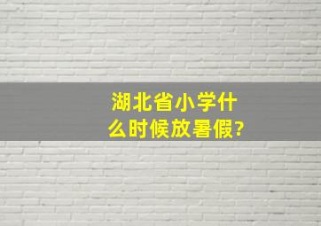 湖北省小学什么时候放暑假?