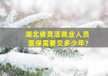 湖北省灵活就业人员医保需要交多少年?