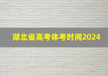 湖北省高考体考时间2024