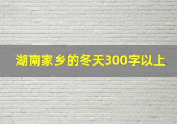 湖南家乡的冬天300字以上