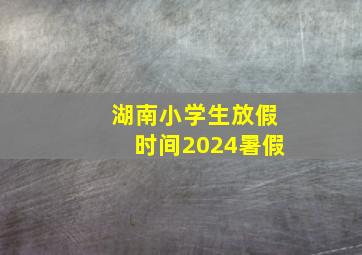 湖南小学生放假时间2024暑假