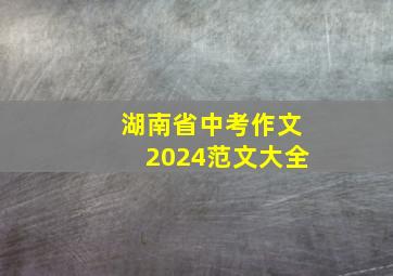 湖南省中考作文2024范文大全