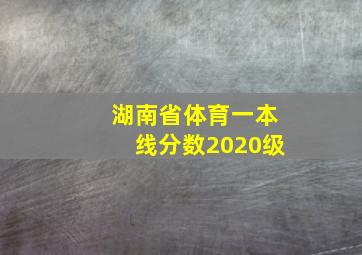 湖南省体育一本线分数2020级