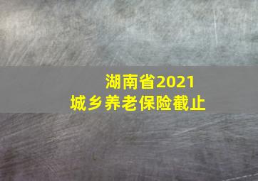 湖南省2021城乡养老保险截止