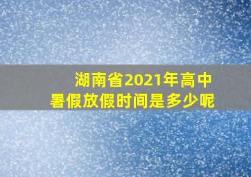 湖南省2021年高中暑假放假时间是多少呢