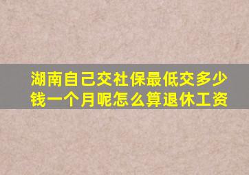 湖南自己交社保最低交多少钱一个月呢怎么算退休工资