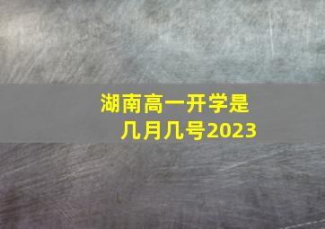 湖南高一开学是几月几号2023