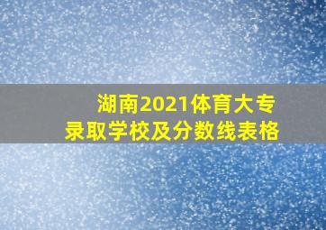 湖南2021体育大专录取学校及分数线表格