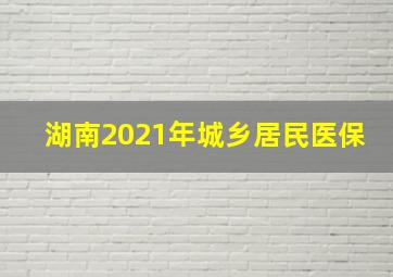 湖南2021年城乡居民医保