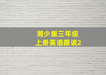 湘少版三年级上册英语跟读2