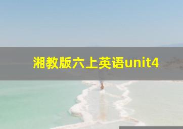 湘教版六上英语unit4