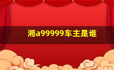 湘a99999车主是谁