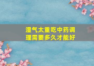 湿气太重吃中药调理需要多久才能好