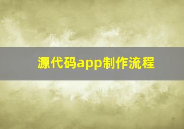 源代码app制作流程