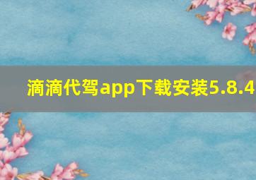 滴滴代驾app下载安装5.8.4