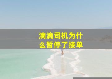 滴滴司机为什么暂停了接单