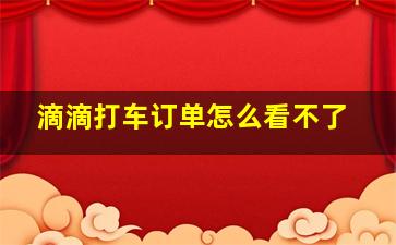 滴滴打车订单怎么看不了