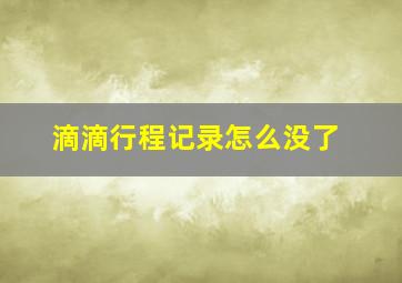 滴滴行程记录怎么没了