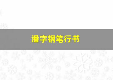 潘字钢笔行书