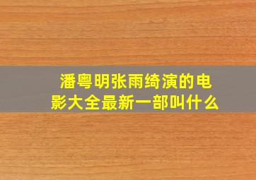 潘粤明张雨绮演的电影大全最新一部叫什么