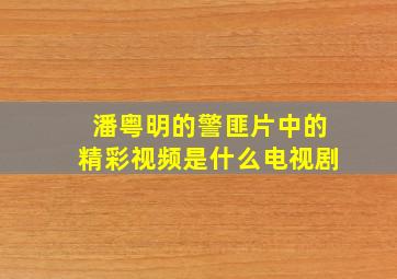 潘粤明的警匪片中的精彩视频是什么电视剧