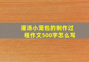 灌汤小笼包的制作过程作文500字怎么写