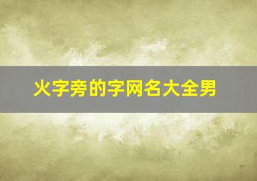 火字旁的字网名大全男