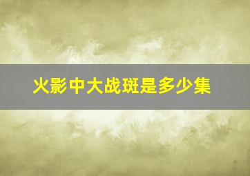 火影中大战斑是多少集