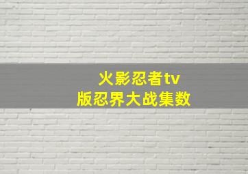 火影忍者tv版忍界大战集数