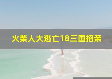 火柴人大逃亡18三国招亲