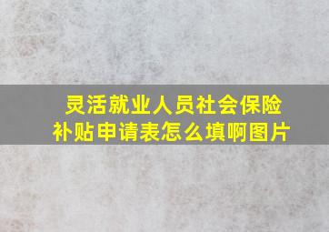 灵活就业人员社会保险补贴申请表怎么填啊图片