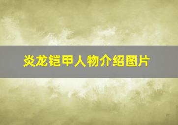 炎龙铠甲人物介绍图片