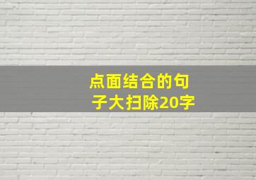 点面结合的句子大扫除20字