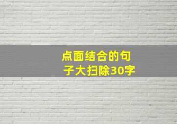 点面结合的句子大扫除30字