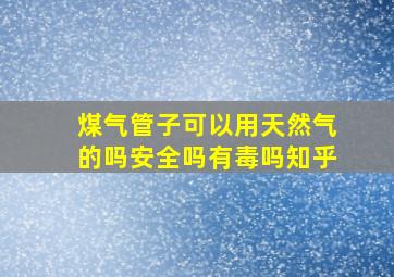 煤气管子可以用天然气的吗安全吗有毒吗知乎