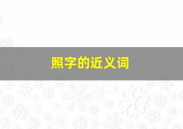 照字的近义词