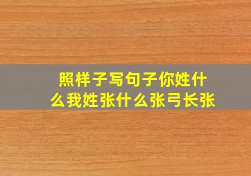 照样子写句子你姓什么我姓张什么张弓长张