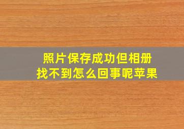 照片保存成功但相册找不到怎么回事呢苹果