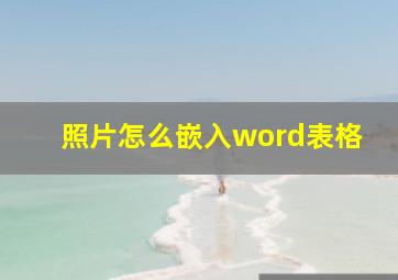 照片怎么嵌入word表格