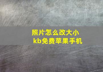 照片怎么改大小kb免费苹果手机